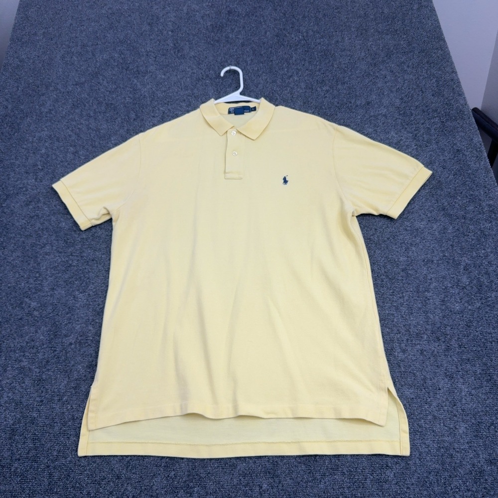 Polo Ralph Lauren Polo Shirt Mens L Yellow Cotton Short Sleeve Preppy Casual
